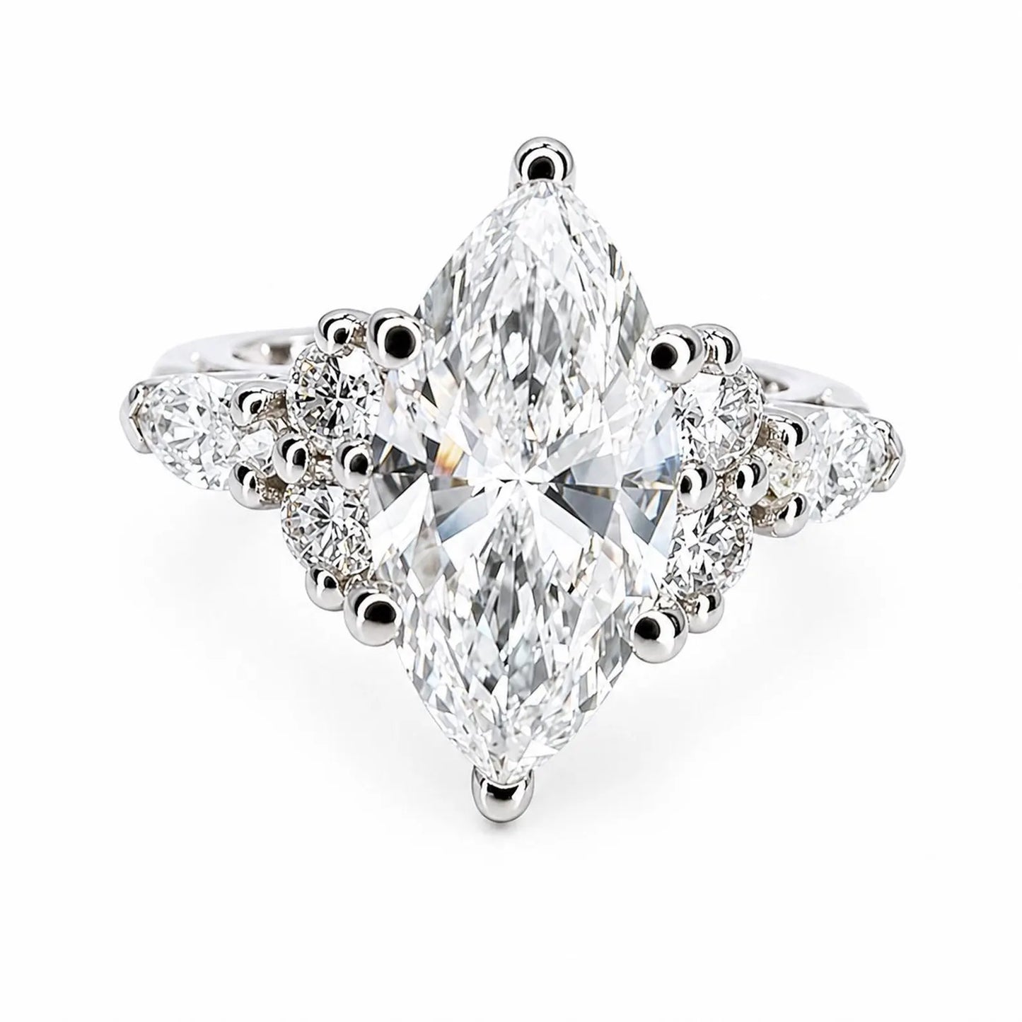 1.50 Carat Marquise Cut Lab Grown Diamond Engagement Ring 14K Dainty Marquis Lab Diamond Ring #8942