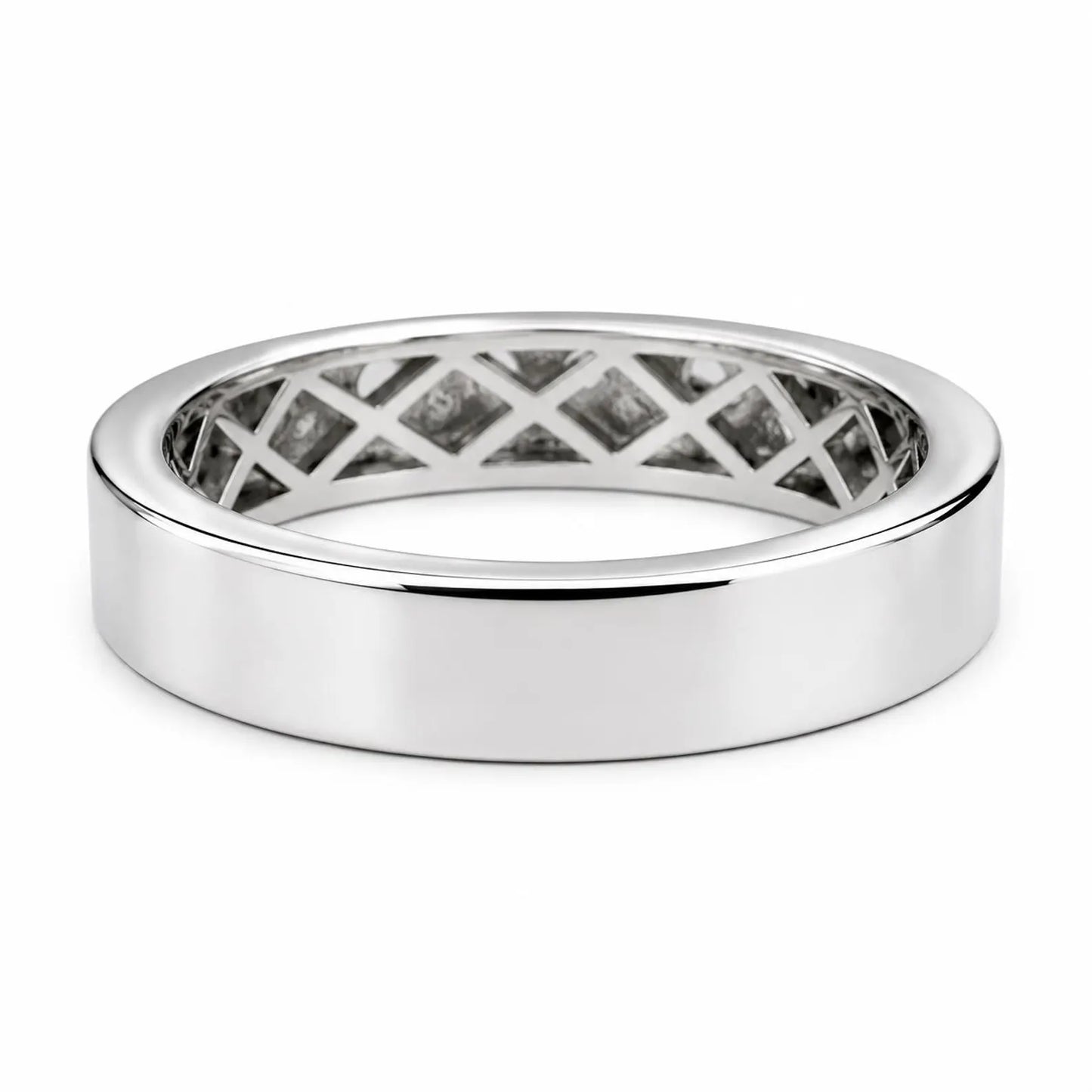Mens Moissanite Wedding Band White Gold Six Stone Moissanite Wedding Band Unique Mens Band Moissanite Anniversary Band Ring For Men  #7428