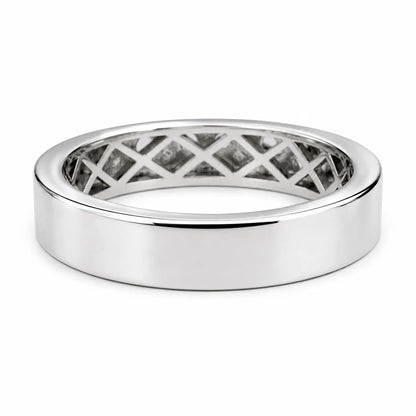 Mens Moissanite Wedding Band White Gold Six Stone Moissanite Wedding Band Unique Mens Band Moissanite Anniversary Band Ring For Men  #7428