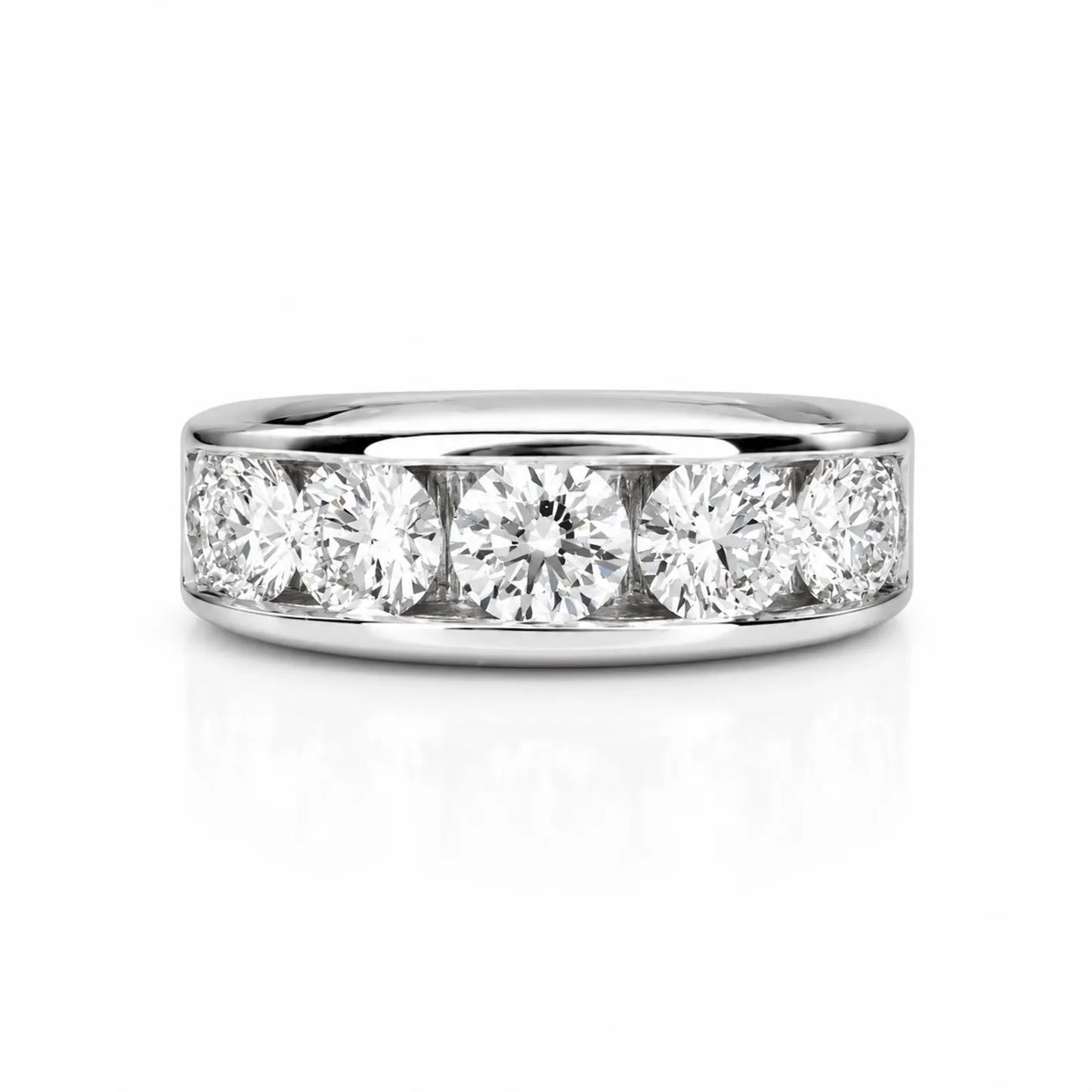 Mens Moissanite Wedding Band Yellow Gold Five Stone Moissanite Wedding Band Unique Mens Band Moissanite Anniversary Band Ring For Men  #7381