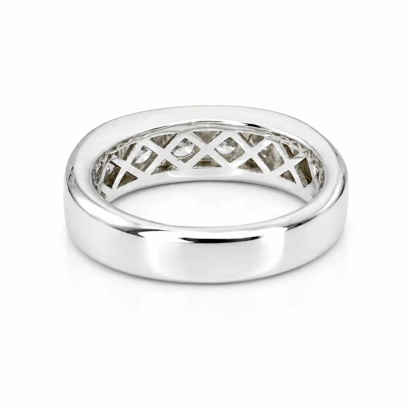 Mens Moissanite Wedding Band Yellow Gold Five Stone Moissanite Wedding Band Unique Mens Band Moissanite Anniversary Band Ring For Men  #7381