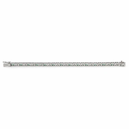 Lab Grown Diamond Bracelet with Emeralds, Emerald Cut Tennis Bracelet, White Gold Diamond Bracelet, #8945