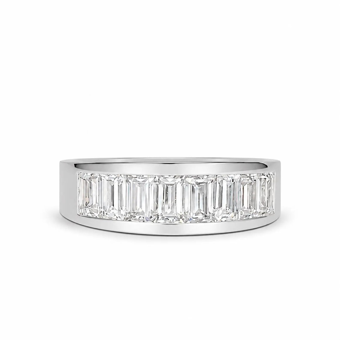 Mens Channel Set Baguette Wedding Band Solid 14k Yellow Gold, Unique Men's  Moissanite Engagement Ring Men's Promise Ring Gift For Him #7236