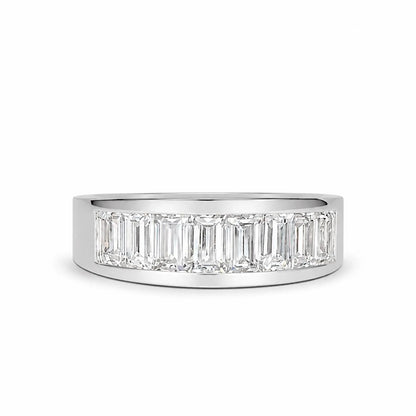 Mens Channel Set Baguette Wedding Band Solid 14k Yellow Gold, Unique Men's  Moissanite Engagement Ring Men's Promise Ring Gift For Him #7236
