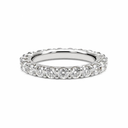Moissanite Eternity Band, Stackable Eternity Band, Round Moissanite Wedding Band, 14K Gold Wedding Ring, Ladies Eternity Ring, #7036