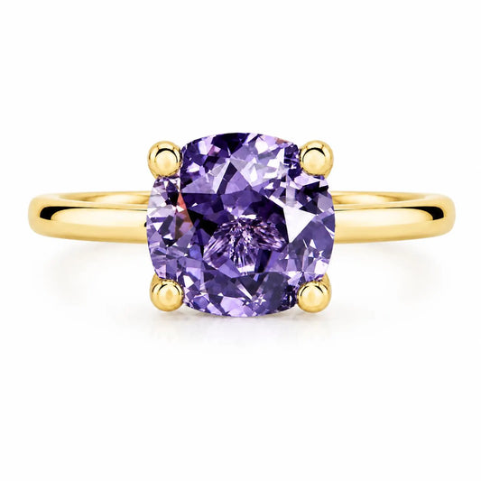 Round Alexandrite Engagement Ring, Alexandrite Ring, Solitaire Engagement Ring, June Birthstone Ring, Gift For Her, Simple Ring,  #5131