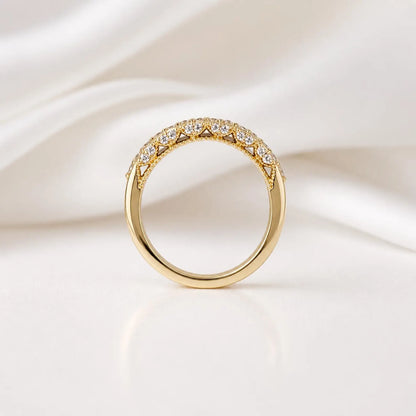 Lab Grown Diamond Wedding Band, 14K Solid Gold Diamond Anniversary Ring, Stackable Eternity Band for Women, Minimalist Bridal Ring #8947