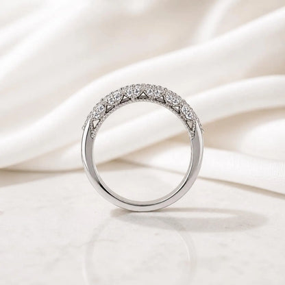 Lab Grown Diamond Wedding Band, 14K Solid Gold Diamond Anniversary Ring, Stackable Eternity Band for Women, Minimalist Bridal Ring #8947
