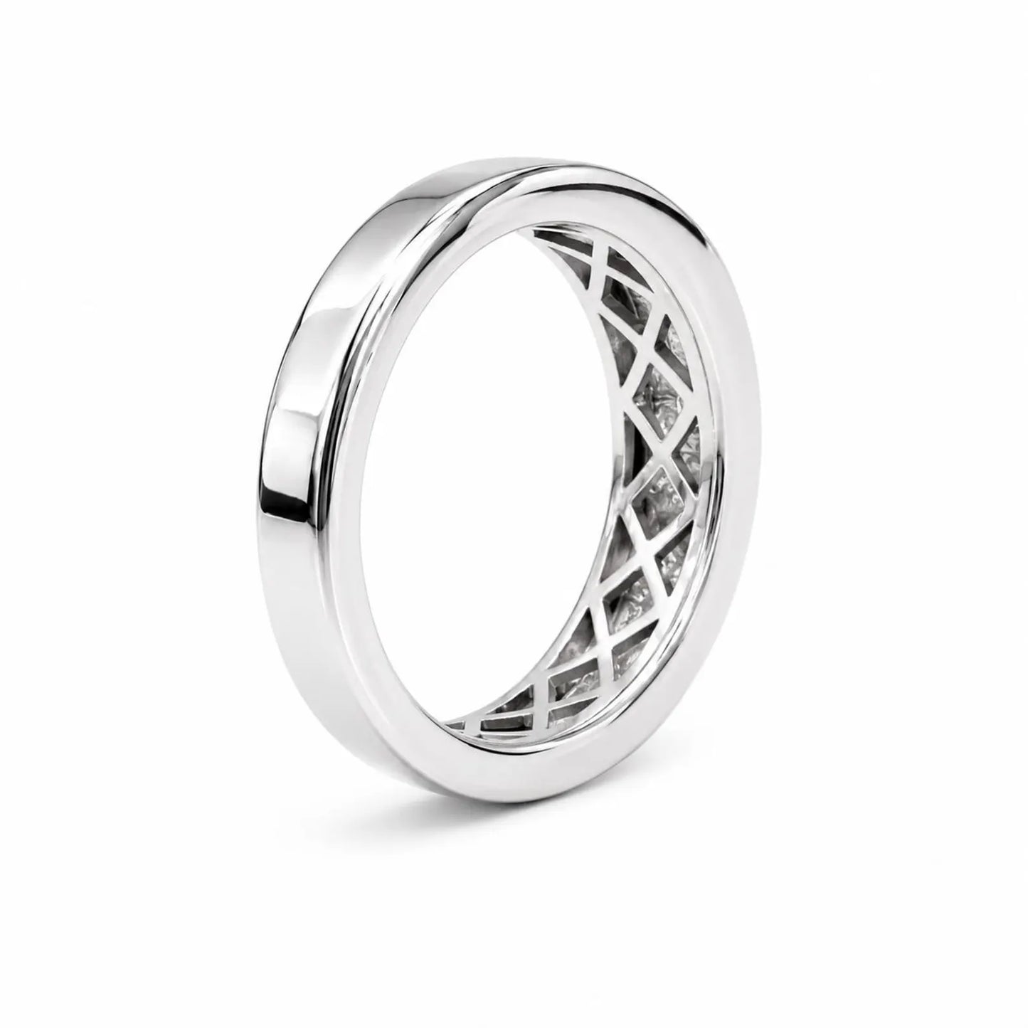 Mens Moissanite Wedding Band White Gold Six Stone Moissanite Wedding Band Unique Mens Band Moissanite Anniversary Band Ring For Men  #7428