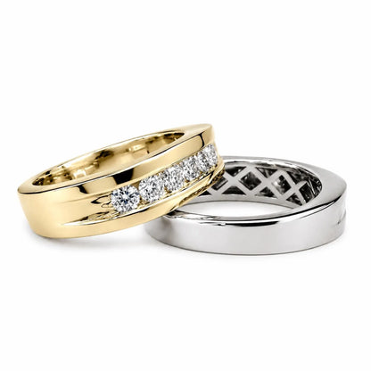 Mens Moissanite Wedding Band White Gold Six Stone Moissanite Wedding Band Unique Mens Band Moissanite Anniversary Band Ring For Men  #7428