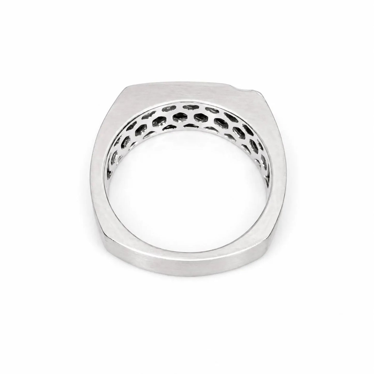 Men's Ring / Princess Cut Ring / Natural Dimond Ring / Gift Ideas For Him / 14k White Gold / #633
