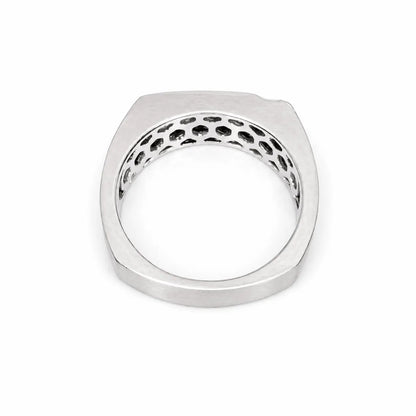 Men's Ring / Princess Cut Ring / Natural Dimond Ring / Gift Ideas For Him / 14k White Gold / #633