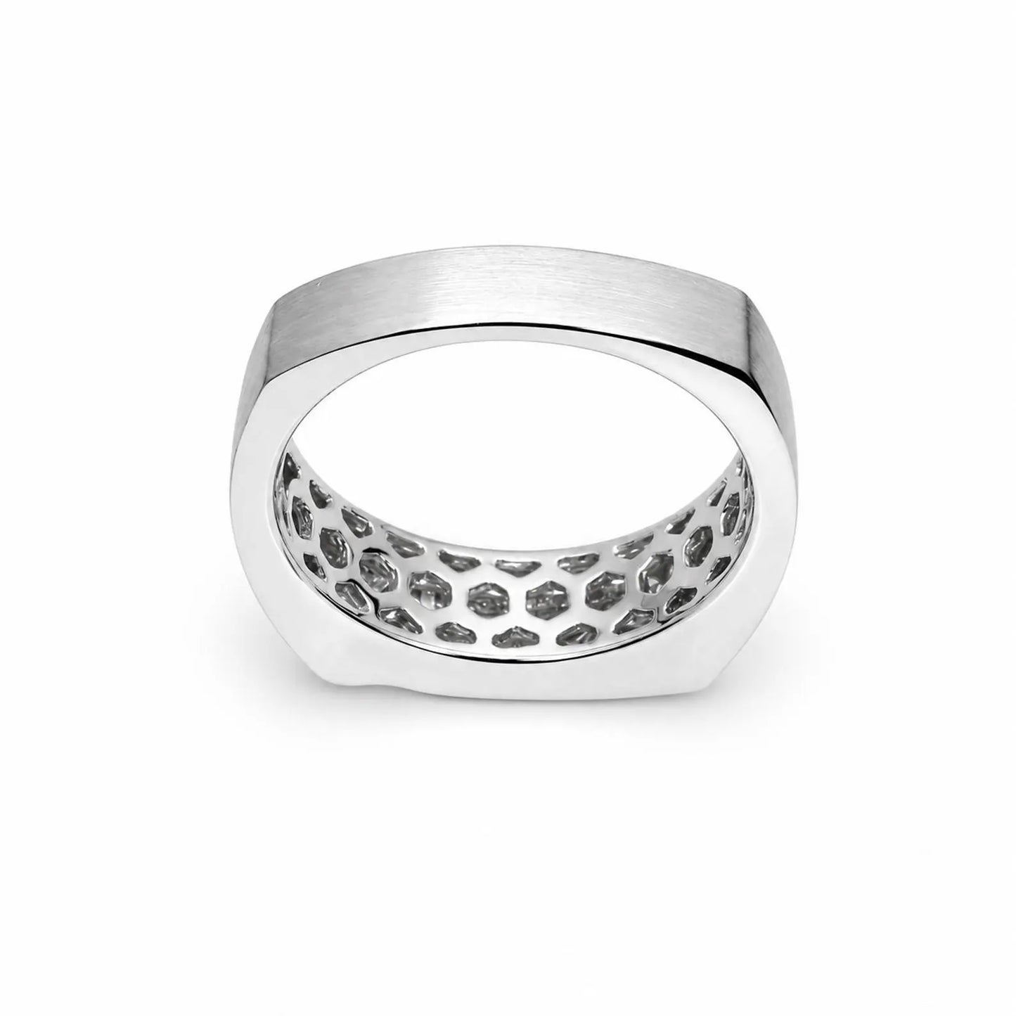 Men's Ring / Princess Cut Ring / Natural Dimond Ring / Gift Ideas For Him / 14k White Gold / #633