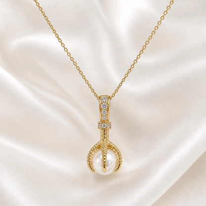 Freshwater Pearl Pendant Necklace, Dainty Pearl Necklace for Women, Minimalist Bridal Jewelry, Pearl Drop Pendant #8949