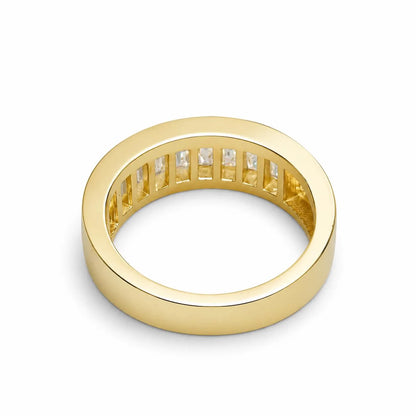 Mens Channel Set Baguette Wedding Band Solid 14k Yellow Gold, Unique Men's  Moissanite Engagement Ring Men's Promise Ring Gift For Him #7236