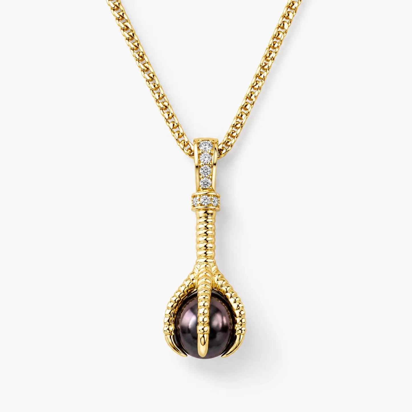 Mens Eagle Claw Pearl Pendant Necklace, Freshwater Pearl Pendant for Men, 14K Gold Eagle Talon Necklace, Mens Statement Jewelry #8949