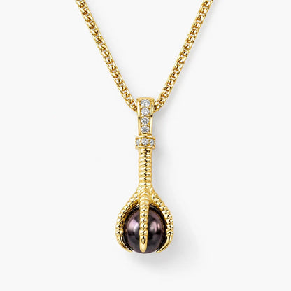Mens Eagle Claw Pearl Pendant Necklace, Freshwater Pearl Pendant for Men, 14K Gold Eagle Talon Necklace, Mens Statement Jewelry #8949