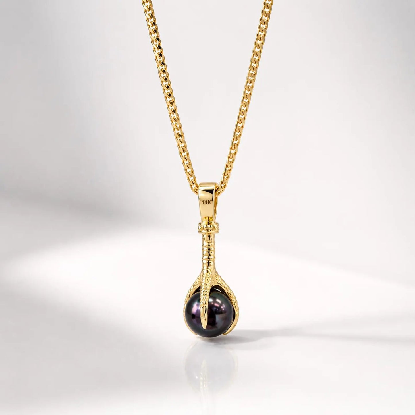 Mens Eagle Claw Pearl Pendant Necklace, Freshwater Pearl Pendant for Men, 14K Gold Eagle Talon Necklace, Mens Statement Jewelry #8949