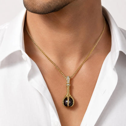 Mens Eagle Claw Pearl Pendant Necklace, Freshwater Pearl Pendant for Men, 14K Gold Eagle Talon Necklace, Mens Statement Jewelry #8949