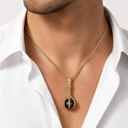 Mens Eagle Claw Pearl Pendant Necklace, Freshwater Pearl Pendant for Men, 14K Gold Eagle Talon Necklace, Mens Statement Jewelry #8949