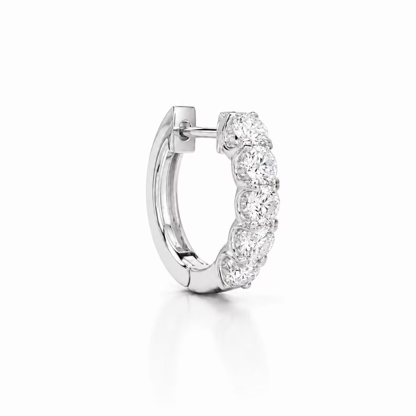 1 CTW Lab Grown Diamond Hoop Earrings 14K Solid Gold , Everyday small diamond hoops