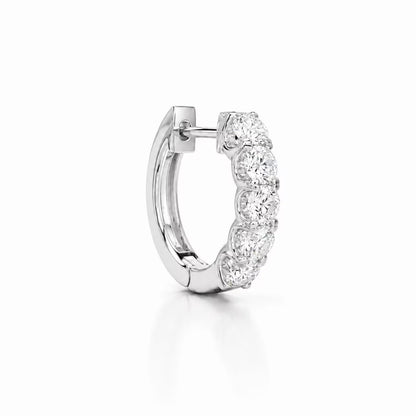 1 CTW Lab Grown Diamond Hoop Earrings 14K Solid Gold , Everyday small diamond hoops