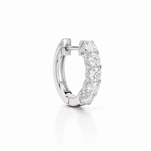 1 CTW Lab Grown Diamond Hoop Earrings 14K Solid Gold , Everyday small diamond hoops