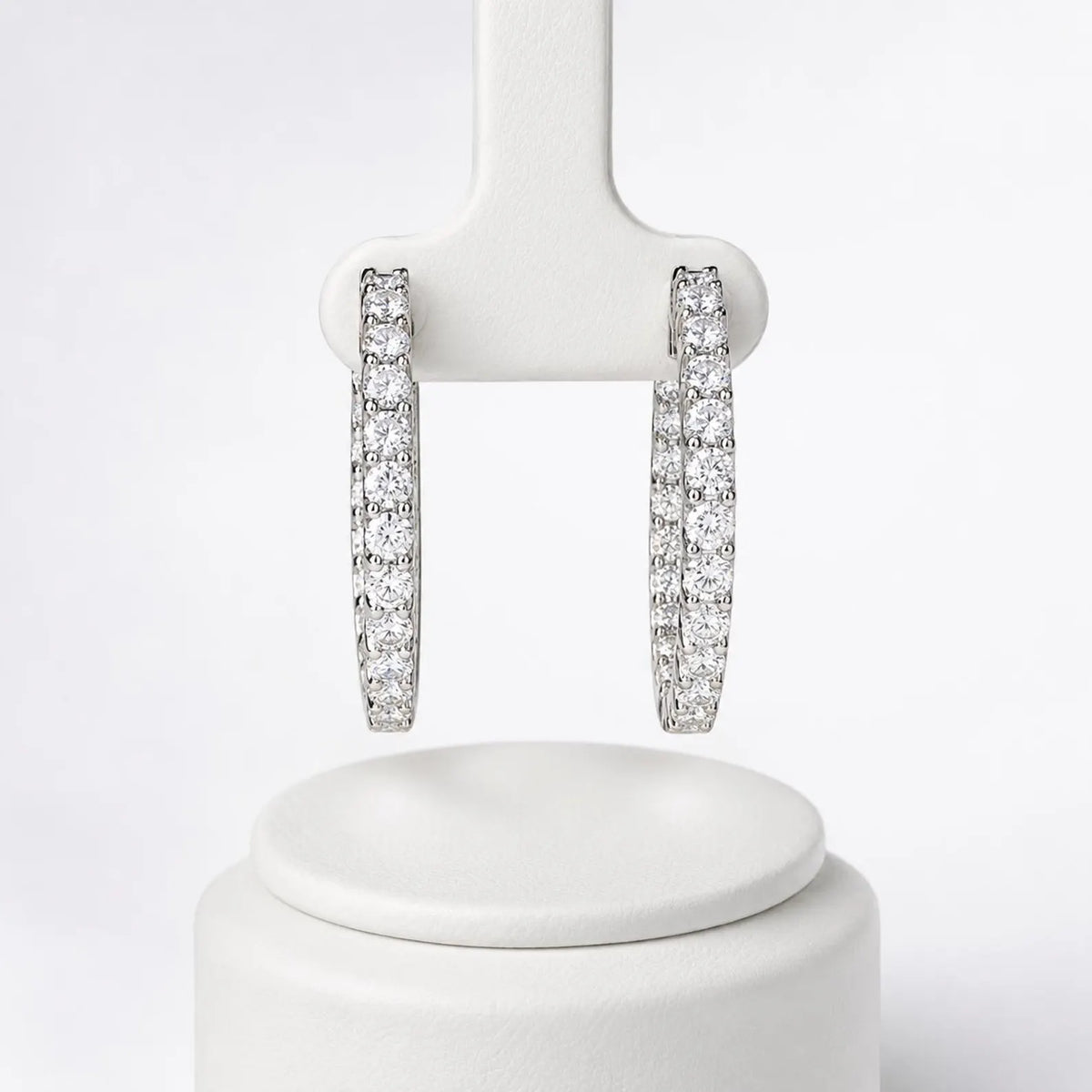 Lab Diamond hoop earring 14K solid gold, Inside out diamond hoop earrings, Everyday hoop earrings, huggie hoop earrings, endless hoops #8116