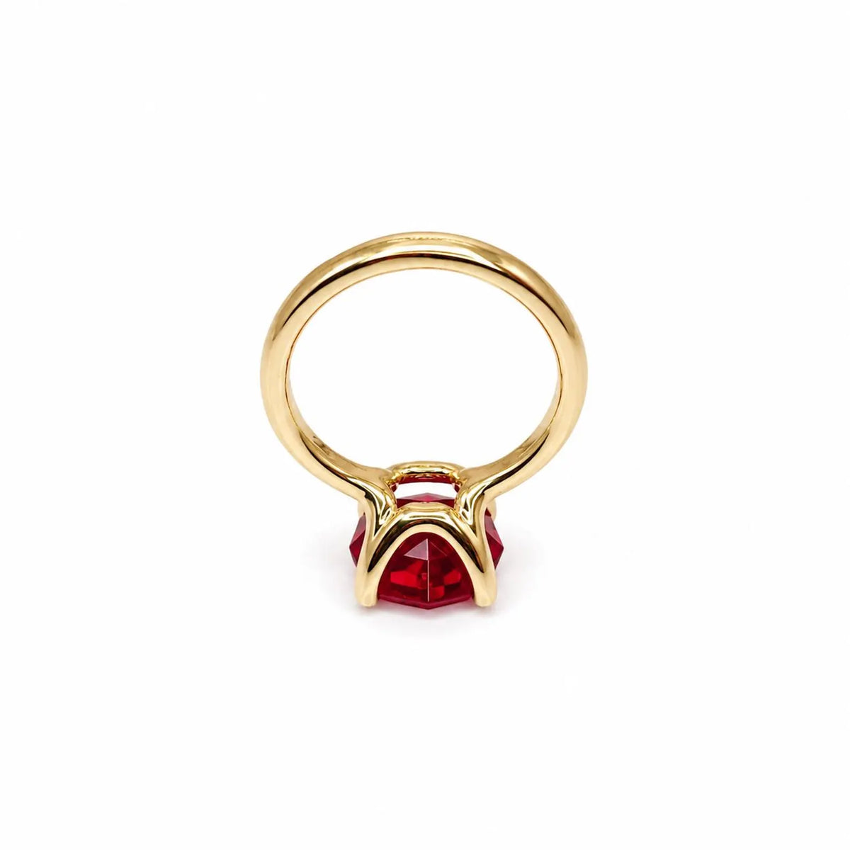 Octagon cut ruby engagement ring, 5.00ct solitaire ring, 14k yellow gold ladies ring #6455