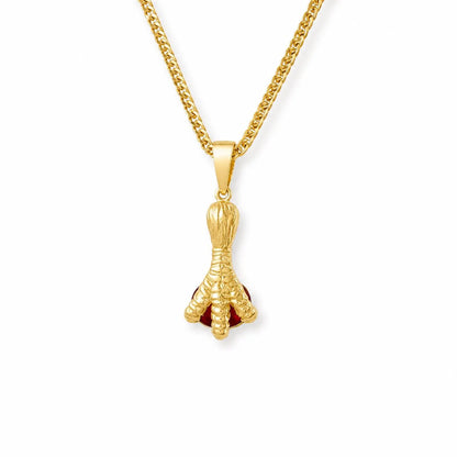 Mens Ruby Pendant Necklace 14K Gold, Pear Shaped Ruby Pendant, Mens Red Gemstone Necklace, July Birthstone Jewelry for Men NO CHAIN #8968