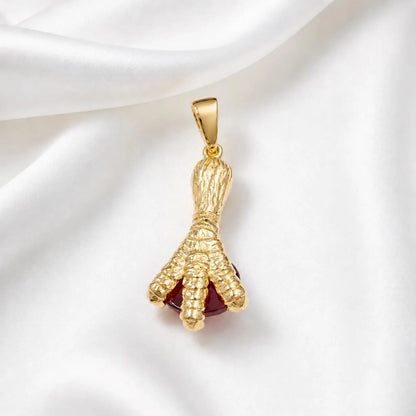Mens Ruby Pendant Necklace 14K Gold, Pear Shaped Ruby Pendant, Mens Red Gemstone Necklace, July Birthstone Jewelry for Men NO CHAIN #8968