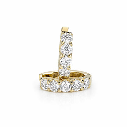 1 CTW Lab Grown Diamond Hoop Earrings 14K Solid Gold , Everyday small diamond hoops