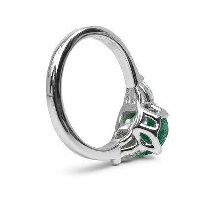 Paraiba Tourmaline Engagement Ring White Gold Green Paraiba Tourmaline And Moissanite Wedding Ring Unique Vintage Promise Anniversary  #6446