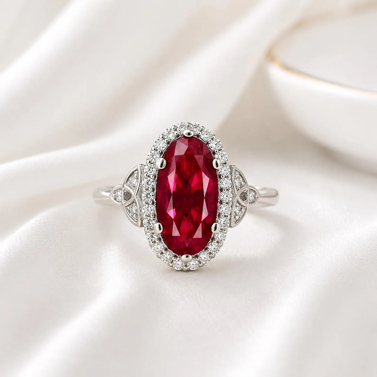 Olive Green sapphire or Ruby Elongated  Rose Cut 14k Solid Gold Diamond or Moissanite Accents