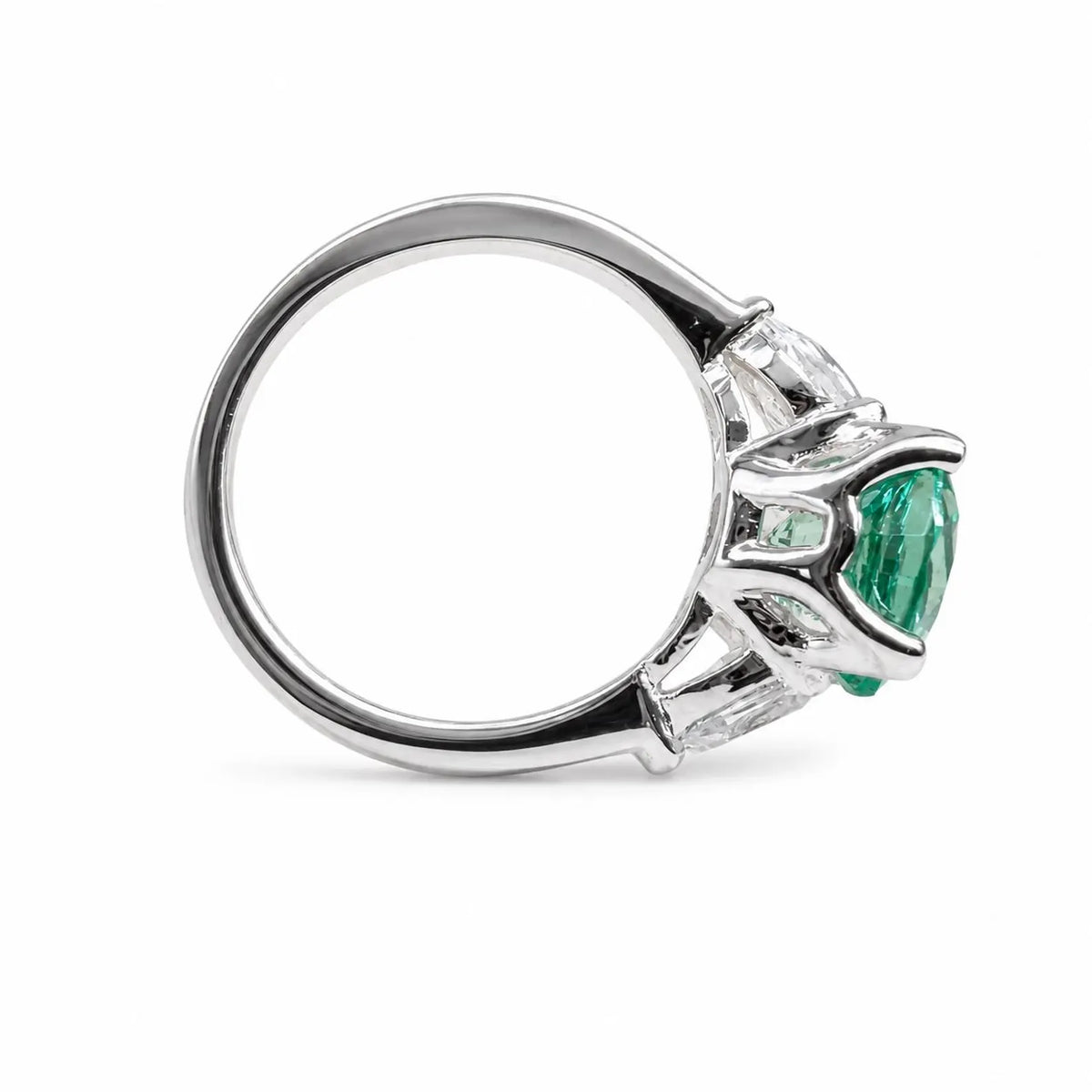 Paraiba Tourmaline Engagement Ring White Gold Green Paraiba Tourmaline And Moissanite Wedding Ring Unique Vintage Promise Anniversary  #6446