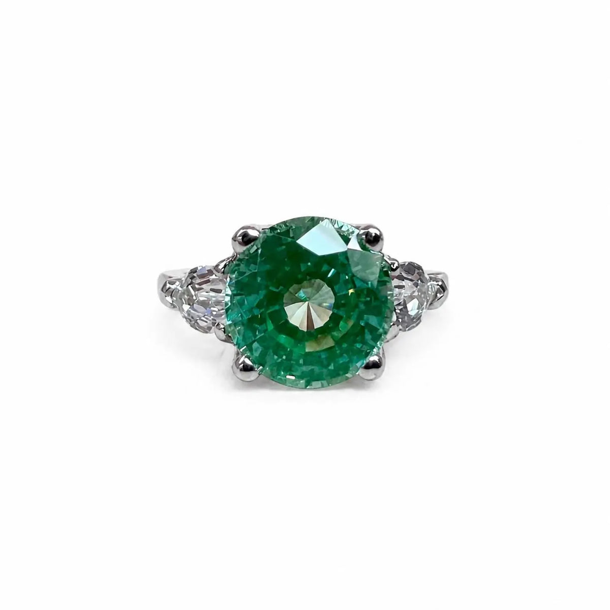 Paraiba Tourmaline Engagement Ring White Gold Green Paraiba Tourmaline And Moissanite Wedding Ring Unique Vintage Promise Anniversary  #6446