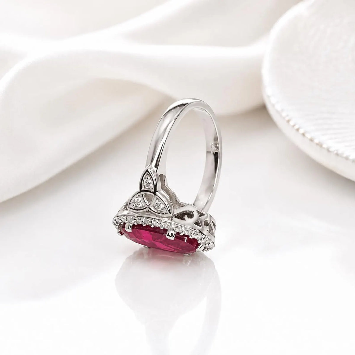 Olive Green sapphire or Ruby Elongated  Rose Cut 14k Solid Gold Diamond or Moissanite Accents