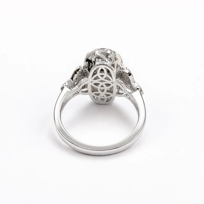 Olive Green sapphire or Ruby Elongated  Rose Cut 14k Solid Gold Diamond or Moissanite Accents