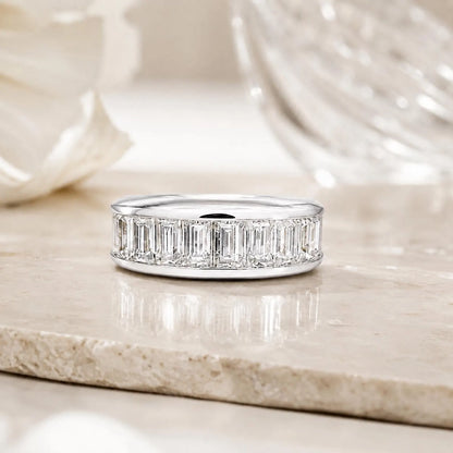 2.20 CTW Mens Channel Set Baguette Wedding Band 14K Gold , Unique Men's Moissanite Engagement Ring Men's Promise Ring Gift For Him #8327