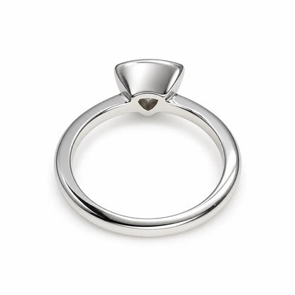 Bezel Set Moissanite Engagement Ring | Trillion Cut Moissanite Wedding Ring | Unique Bezel Set Solitaire 14K Solid White/Yellow Gold | #8085