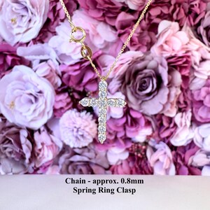 Lab Grown Diamond Cross 14K Solid Gold , #8803