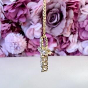 Lab Grown Diamond Cross 14K Solid Gold , #8803