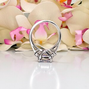 Asscher Cut Engagement ring 14K Solid Gold , Cubic Zirconia Wedding Ring #8801