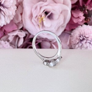 Lab Grown Diamond Engagement Ring Bezel Set , Round Lab Diamond Three Stone Bezel Set Engagement Ring , Trendy Bezel Set Diamond Ring #8814