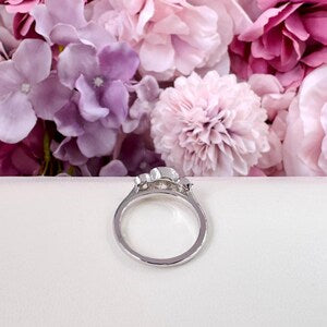 Lab Grown Diamond Engagement Ring Bezel Set , Round Lab Diamond Three Stone Bezel Set Engagement Ring , Trendy Bezel Set Diamond Ring #8814