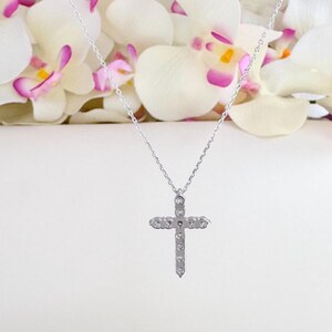 Lab Grown Diamond Cross 14K Solid Gold , #8803