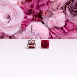 May Birthstone Earrings , Ladies Earrings , Asscher Emerald Studs , 14k Gold Earrings, Mothers Day , Birthday Gift , #8841