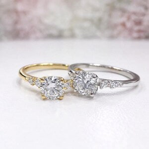 0.50 CT Dainty Round Lab Grown Diamond Promise Ring, Diamond Engagement Ring for Women, Ring in 14K Yellow White Gold #8850