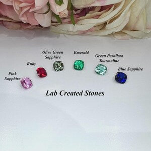Emerald Cut Blue Sapphire Engagement Ring, Pear Lab Grown Diamonds, 14K Gold #8857