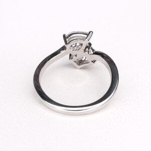 Toi et Moi Pear Radiant Cut and Pear Shape Lab Diamond Ring, 2.00 CTW 14k Gold Engagement Promise #8868